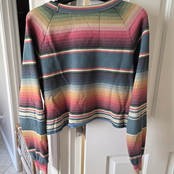 Aviator Nation Serape Bolt Crew Neck Cropped Sweatshirt Size Small NEW - Picture 5 of 6